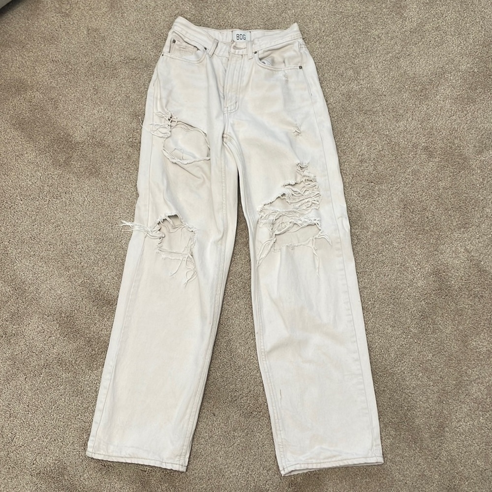 BDG White High Rise Baggy Jeans
